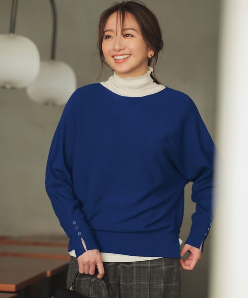 ANY SIS（エニィスィス）の「CICA加工 ビューティドルマン ニット（ニット/セーター・レディース・ブラック系/ベージュ系/ダークグリーン系/アイボリー系/ネイビー系/ピンク系/ライトグレー系/ワイン系/ダルブルー系/ライトイエロー系・MEDIUM）」の7枚目の写真