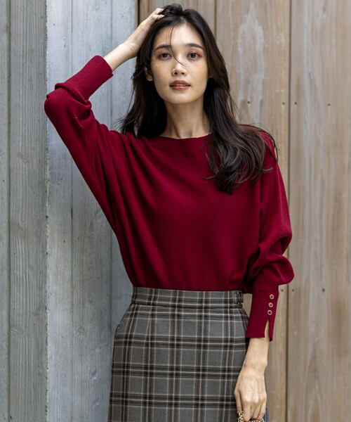 ANY SIS（エニィスィス）の「CICA加工 ビューティドルマン ニット（ニット/セーター・レディース・ブラック系/ベージュ系/ダークグリーン系/アイボリー系/ネイビー系/ピンク系/ライトグレー系/ワイン系/ダルブルー系/ライトイエロー系・MEDIUM）」の10枚目の写真