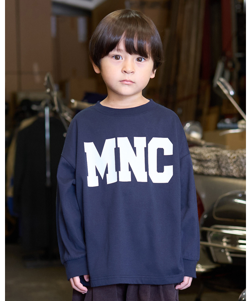 b・ROOM（ビールーム）の「【MNCM】【カイテキ天竺】ロゴプリントビッグTシャツ（Tシャツ/カットソー・キッズ・オフホワイト/ブラック/カーキ/ネイビー・140cm/130cm/120cm/110cm/150cm）」の4枚目の写真