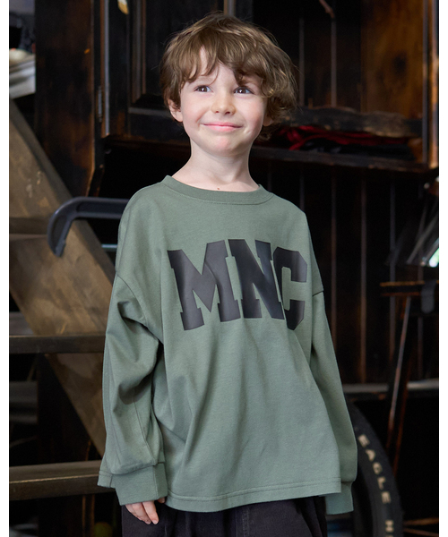 b・ROOM（ビールーム）の「【MNCM】【カイテキ天竺】ロゴプリントビッグTシャツ（Tシャツ/カットソー・キッズ・オフホワイト/ブラック/カーキ/ネイビー・140cm/130cm/120cm/110cm/150cm）」の3枚目の写真