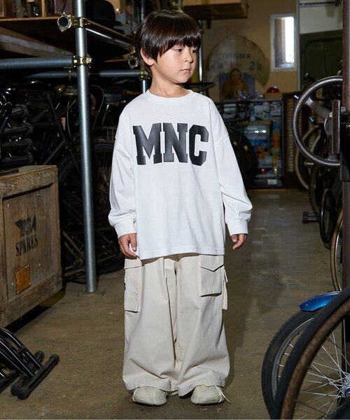 b・ROOM（ビールーム）の「【MNCM】【カイテキ天竺】ロゴプリントビッグTシャツ（Tシャツ/カットソー・キッズ・オフホワイト/ブラック/カーキ/ネイビー・140cm/130cm/120cm/110cm/150cm）」の9枚目の写真