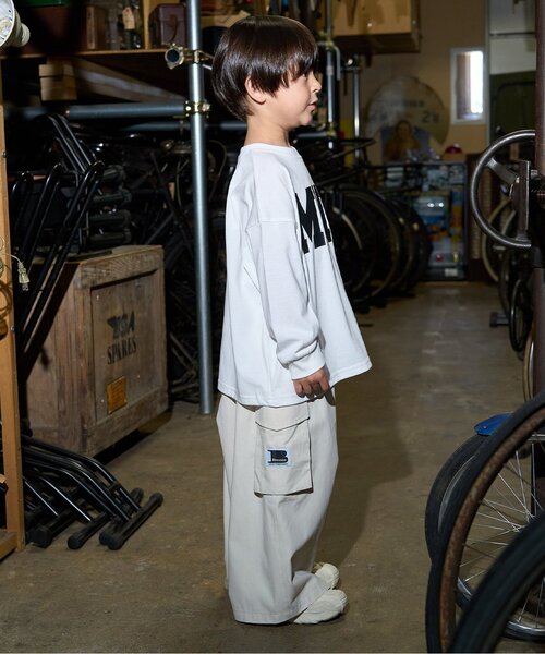 b・ROOM（ビールーム）の「【MNCM】【カイテキ天竺】ロゴプリントビッグTシャツ（Tシャツ/カットソー・キッズ・オフホワイト/ブラック/カーキ/ネイビー・140cm/130cm/120cm/110cm/150cm）」の10枚目の写真