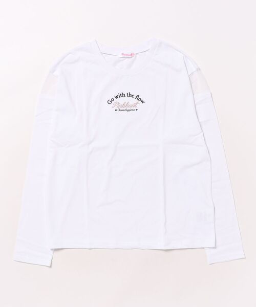 PINKHUNT（ピンクハント）の「PINKHUNT ピンクハント 肩シースルー開きロンT 0893K（Tシャツ/カットソー・キッズ・ホワイト/ブラック/ベビーピンク・120cm/130cm/140cm/150cm/160cm）」の9枚目の写真