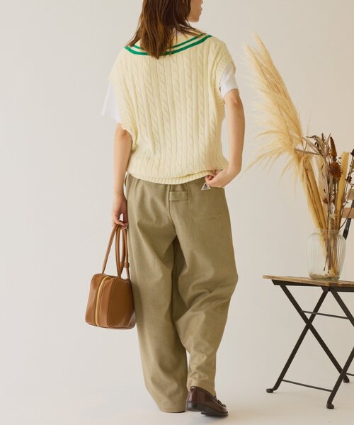 GEVACO（ゲバコ）の「【GEVACO】チルデンニットベスト（ベスト・レディース・アイボリー/ネイビー・ONE SIZE）」の12枚目の写真