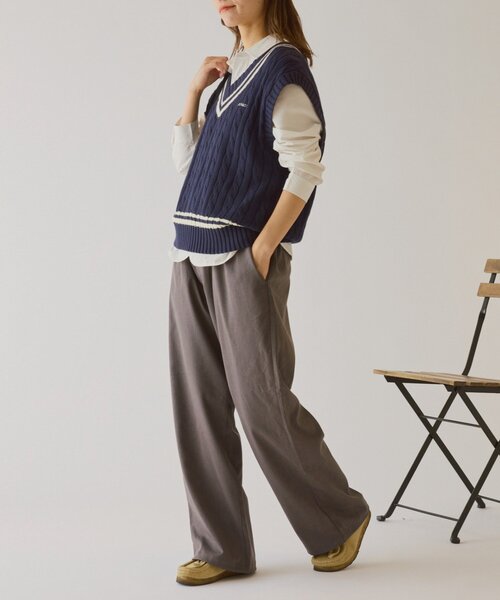 GEVACO（ゲバコ）の「【GEVACO】チルデンニットベスト（ベスト・レディース・アイボリー/ネイビー・ONE SIZE）」の22枚目の写真