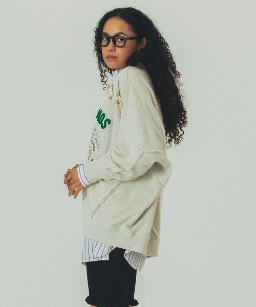 セール】(GENE HEAVENS)EMBROIDERY PRINT FRINGE SWEAT（スウェット