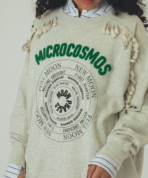 セール】(GENE HEAVENS)EMBROIDERY PRINT FRINGE SWEAT（スウェット