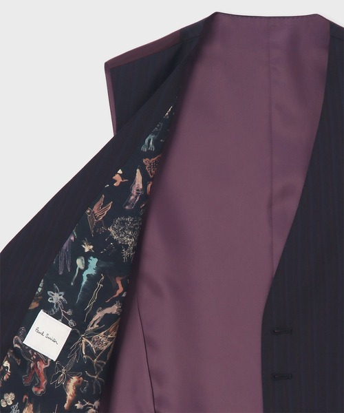 Paul Smith COLLECTION ストライプ スーツベスト　ジレ総柄 Paul Stuart｜「EASTGATE MODEL」 ライトグレーストライプ柄