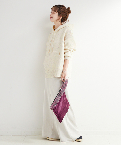 Simplicite（サンプリシテ）の「手洗い可 / カラーネップフードプルオーバー（ニット/セーター・レディース・ブラウン/ライトグリーン/アイボリー・FREE）」の6枚目の写真