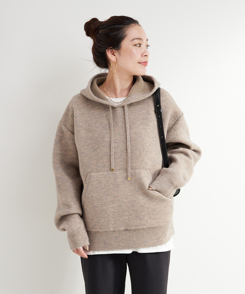 未使用！NOBLE ダークグレー フード付きニット 未使用！NOBLE ダークグレー フード付きニット 未使用品 fads