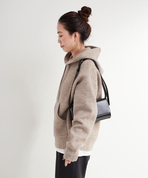 Simplicite（サンプリシテ）の「手洗い可 / カラーネップフードプルオーバー（ニット/セーター・レディース・ブラウン/ライトグリーン/アイボリー・FREE）」の19枚目の写真