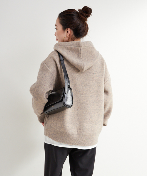 Simplicite（サンプリシテ）の「手洗い可 / カラーネップフードプルオーバー（ニット/セーター・レディース・ブラウン/ライトグリーン/アイボリー・FREE）」の20枚目の写真