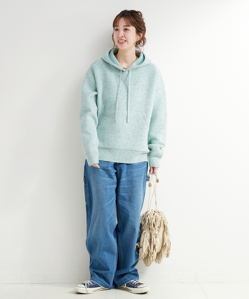 Simplicite（サンプリシテ）の「手洗い可 / カラーネップフードプルオーバー（ニット/セーター・レディース・ブラウン/ライトグリーン/アイボリー・FREE）」の22枚目の写真