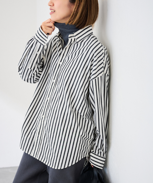≪WEB限定 / 追加≫コットンストライプレギュラーカラーシャツ