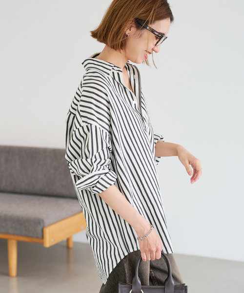 ≪WEB限定 / 追加≫コットンストライプレギュラーカラーシャツ