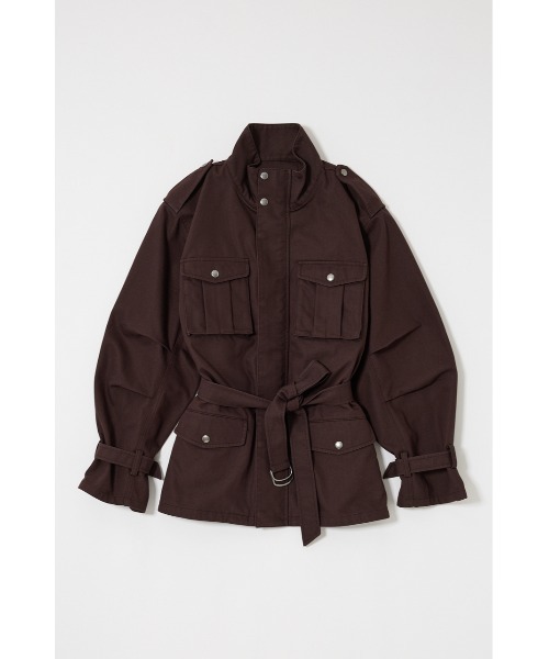 Moussy 豹紋のカーゴジャケット 25年AW新作】BELTED CARGO ジャケット（ミリタリージャケット