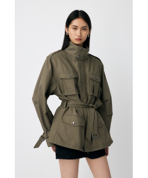 現行 MOUSSY コンパクト ツイード ジャケット カーキ 現行 MOUSSY