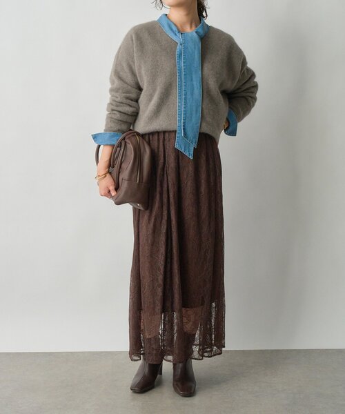 RIVE DROITE（リヴドロワ）の「【アレンジ自在】レースマーメイドスカート（スカート・レディース・ブラウン/ブラック・36/38）」の20枚目の写真