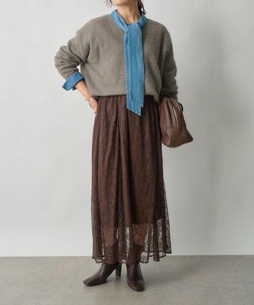 RIVE DROITE（リヴドロワ）の「【アレンジ自在】レースマーメイドスカート（スカート・レディース・ブラウン/ブラック・36/38）」の21枚目の写真