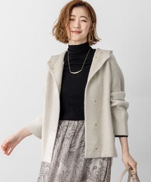 23区（ニジュウサンク）の「【洗える】ラクーンブレンドダブルフェイス ニット フーディー（カーディガン/ボレロ）」