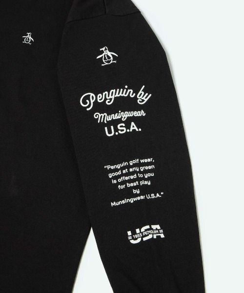 Penguin by Munsingwear（ペンギン バイ マンシングウェア）の「GRAPHIC LONG T-SHIRT（Tシャツ/カットソー・メンズ・ブラック/ホワイト・S/M/L/XL）」の4枚目の写真