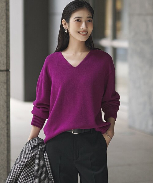 カシミヤブレンド Vネック ニット（ニット/セーター）｜23区 L