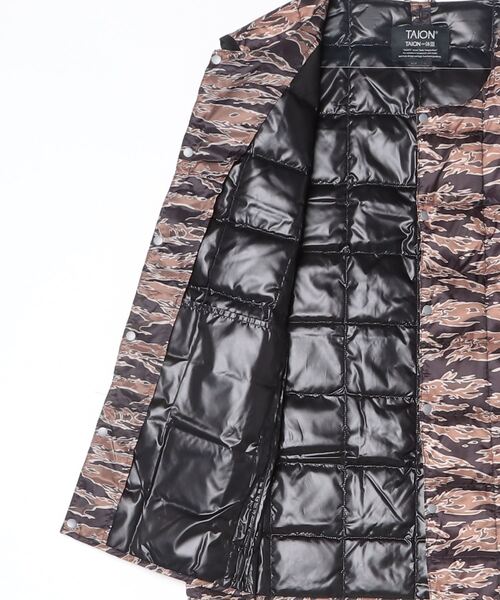 TAION(タイオン)の「【TAION】CREW NECK BUTTON DOWN VEST(ダウンベスト・メンズ・ブラック/タイガーカモ/ダークオリーブ・MEDIUM/X-LARGE/LARGE)」の8枚目の写真
