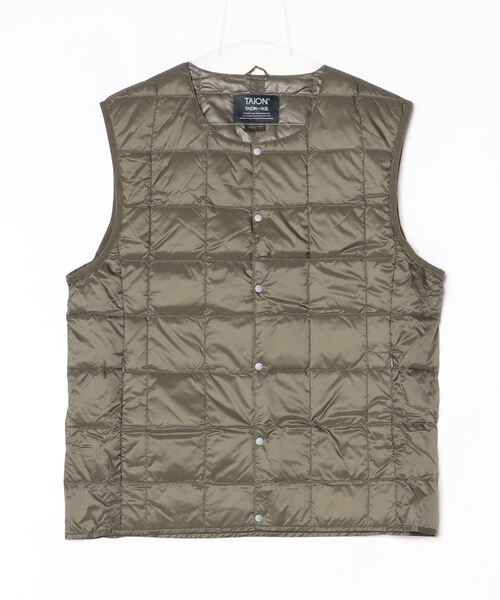 TAION(タイオン)の「【TAION】CREW NECK BUTTON DOWN VEST(ダウンベスト・メンズ・ブラック/タイガーカモ/ダークオリーブ・MEDIUM/X-LARGE/LARGE)」の10枚目の写真