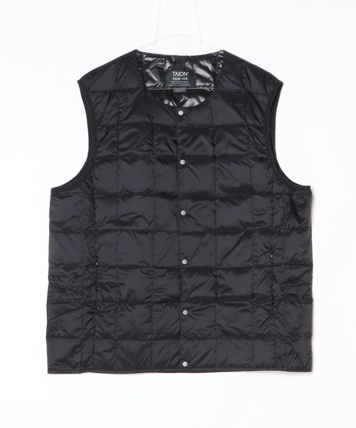 TAION(タイオン)の「【TAION】CREW NECK BUTTON DOWN VEST(ダウンベスト・メンズ・ブラック/タイガーカモ/ダークオリーブ・MEDIUM/X-LARGE/LARGE)」の11枚目の写真