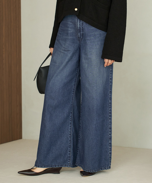 plage（プラージュ）の「Soft Wide デニム（デニムパンツ・レディース・ネイビー・34/36/38）」の10枚目の写真