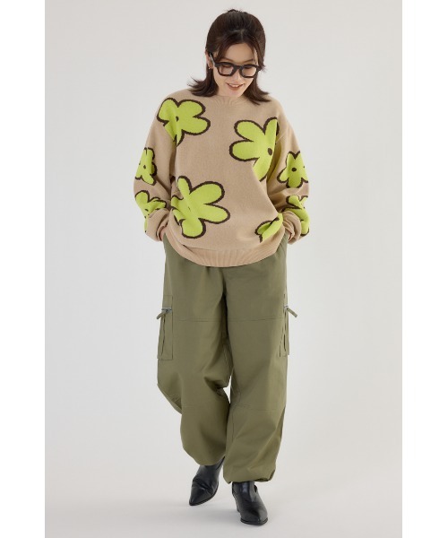 RODEO CROWNS WIDE BOWL（ロデオクラウンズワイドボウル）の「フラワーモールニットトップス（ニット/セーター・レディース・ホワイト系その他/ベージュ系その他/ブラック系その他・FREE）」の7枚目の写真