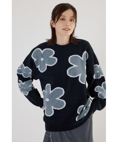 RODEO CROWNS WIDE BOWL（ロデオクラウンズワイドボウル）の「フラワーモールニットトップス（ニット/セーター・レディース・ホワイト系その他/ベージュ系その他/ブラック系その他・FREE）」の9枚目の写真