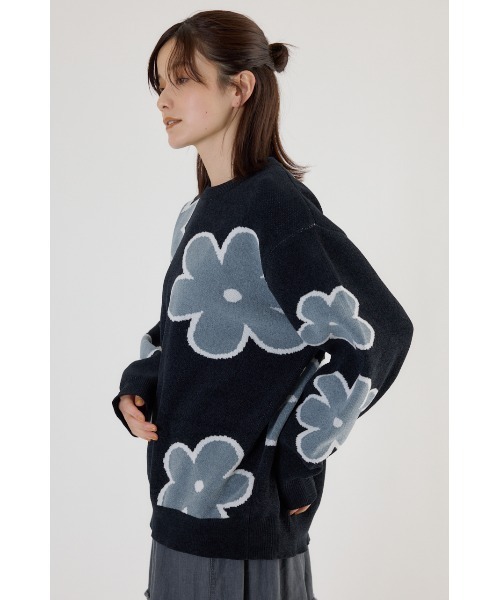 RODEO CROWNS WIDE BOWL（ロデオクラウンズワイドボウル）の「フラワーモールニットトップス（ニット/セーター・レディース・ホワイト系その他/ベージュ系その他/ブラック系その他・FREE）」の10枚目の写真