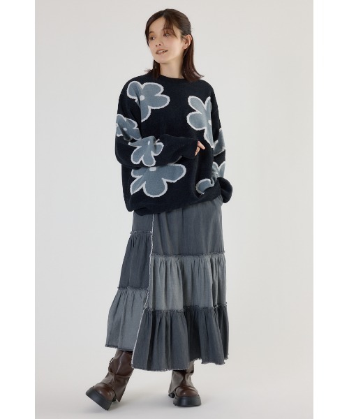 RODEO CROWNS WIDE BOWL（ロデオクラウンズワイドボウル）の「フラワーモールニットトップス（ニット/セーター・レディース・ホワイト系その他/ベージュ系その他/ブラック系その他・FREE）」の12枚目の写真