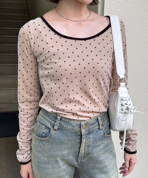 mline]チョーカーベロアトップス（Tシャツ/カットソー）｜mline