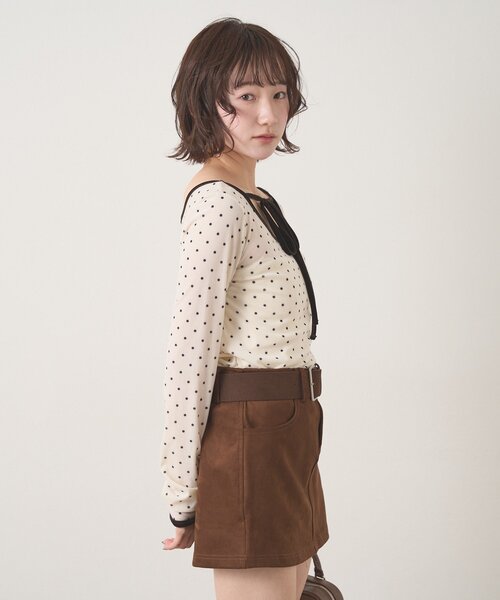 mline]チョーカーベロアトップス（Tシャツ/カットソー）｜mline