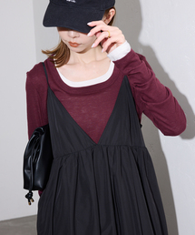 TCスラブワイドネックロンTEE