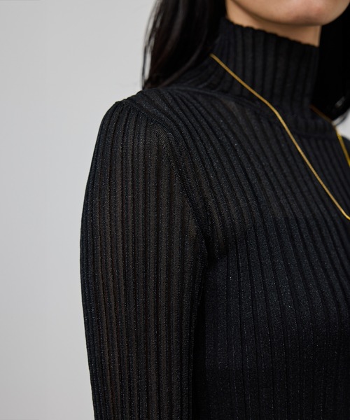 ROPE'(ロペ)の「ラメタートルリブプルオーバー/イージーケア(ニット/セーター・レディース・ブラック/ブラウン/ベージュ系その他・FREE)」の8枚目の写真