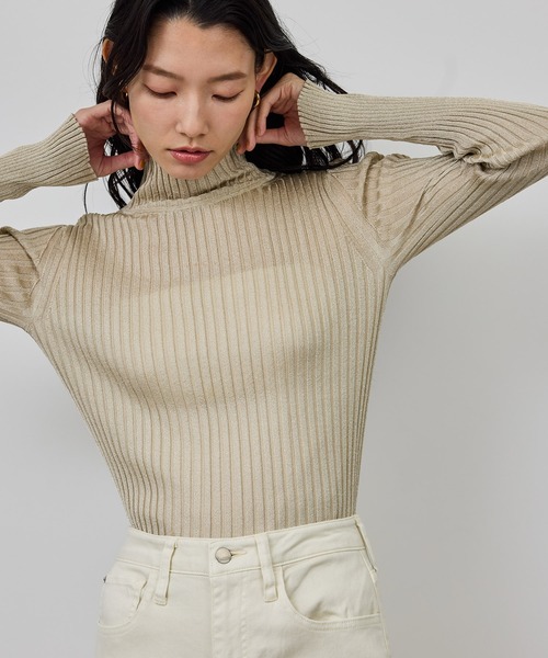 ROPE'(ロペ)の「ラメタートルリブプルオーバー/イージーケア(ニット/セーター・レディース・ブラック/ブラウン/ベージュ系その他・FREE)」の19枚目の写真