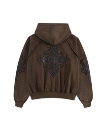 ジップフーディ｜Dagger Leather Patch Zip Hoodie｜SUPPLIER