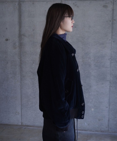 LOW CLASSIC（ロウ　クラシック）の「WASHED VELVET BOMBER JACKET（ブルゾン・レディース・ネイビー・M）」の11枚目の写真