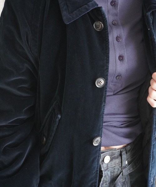 LOW CLASSIC（ロウ　クラシック）の「WASHED VELVET BOMBER JACKET（ブルゾン・レディース・ネイビー・M）」の14枚目の写真