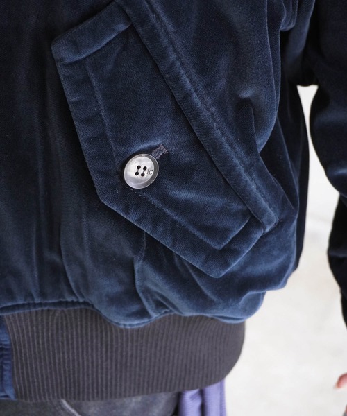 LOW CLASSIC（ロウ　クラシック）の「WASHED VELVET BOMBER JACKET（ブルゾン・レディース・ネイビー・M）」の15枚目の写真