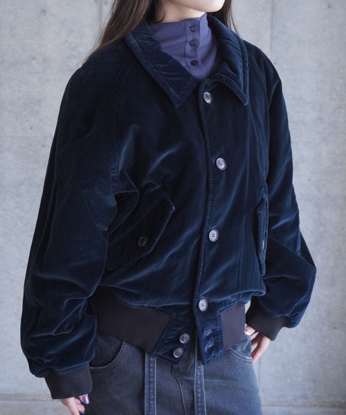 LOW CLASSIC（ロウ　クラシック）の「WASHED VELVET BOMBER JACKET（ブルゾン・レディース・ネイビー・M）」の17枚目の写真