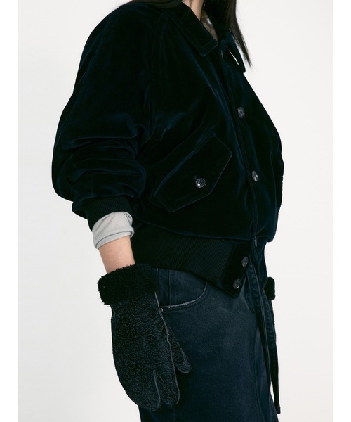 LOW CLASSIC（ロウ　クラシック）の「WASHED VELVET BOMBER JACKET（ブルゾン・レディース・ネイビー・M）」の3枚目の写真