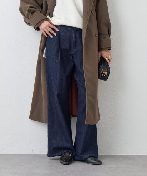 un dix cors(アンディコール)の「【驚くほど伸びてストレスフリー】ハイパーストレッチワイドデニム(デニムパンツ・レディース・インディゴブルー・0/1)」の6枚目の写真