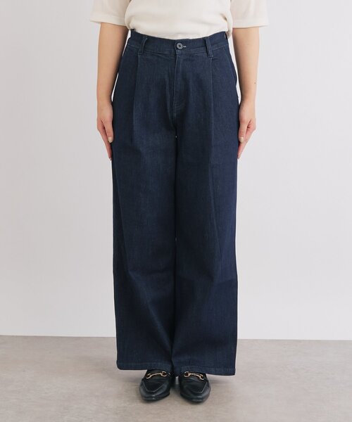 un dix cors(アンディコール)の「【驚くほど伸びてストレスフリー】ハイパーストレッチワイドデニム(デニムパンツ・レディース・インディゴブルー・0/1)」の17枚目の写真