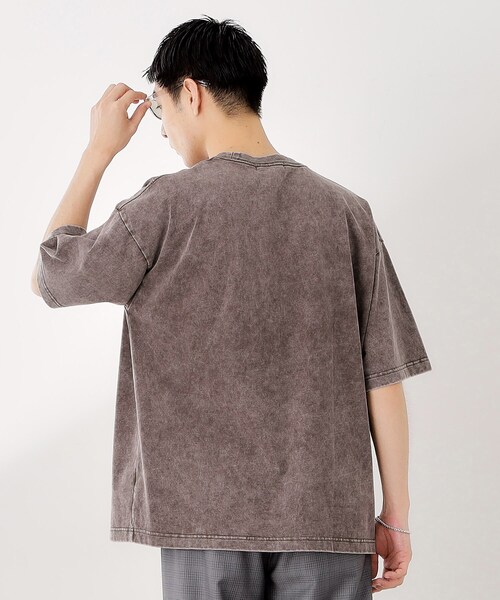 THE SHOP TK (ザ ショップ ティーケー )の「ヴィンテージライク フェード5分袖Tシャツ 【ビッグシルエット/洗濯機OK】(Tシャツ/カットソー・メンズ・グレー/ライトベージュ・04/03/02)」の8枚目の写真