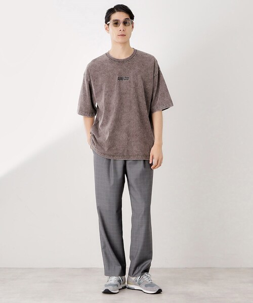 THE SHOP TK (ザ ショップ ティーケー )の「ヴィンテージライク フェード5分袖Tシャツ 【ビッグシルエット/洗濯機OK】(Tシャツ/カットソー・メンズ・グレー/ライトベージュ・04/03/02)」の9枚目の写真