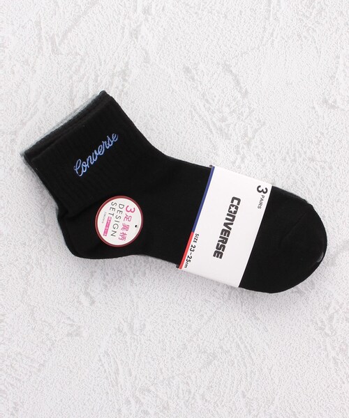 CONVERSE（コンバース）の「◆CONVERSE 異柄刺繍ショート クォーターソックス 3P（ソックス/靴下・レディース・その他・00）」の9枚目の写真